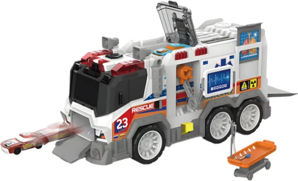 LEAN Toys Mestská ambulancia – sanitka so svetlami a zvukmi