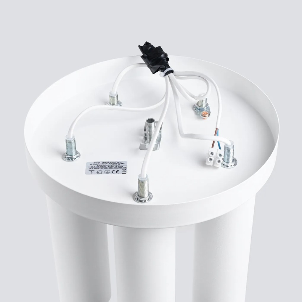 Stropné svietidlo Lagos, 5x biele kovové tienidlo