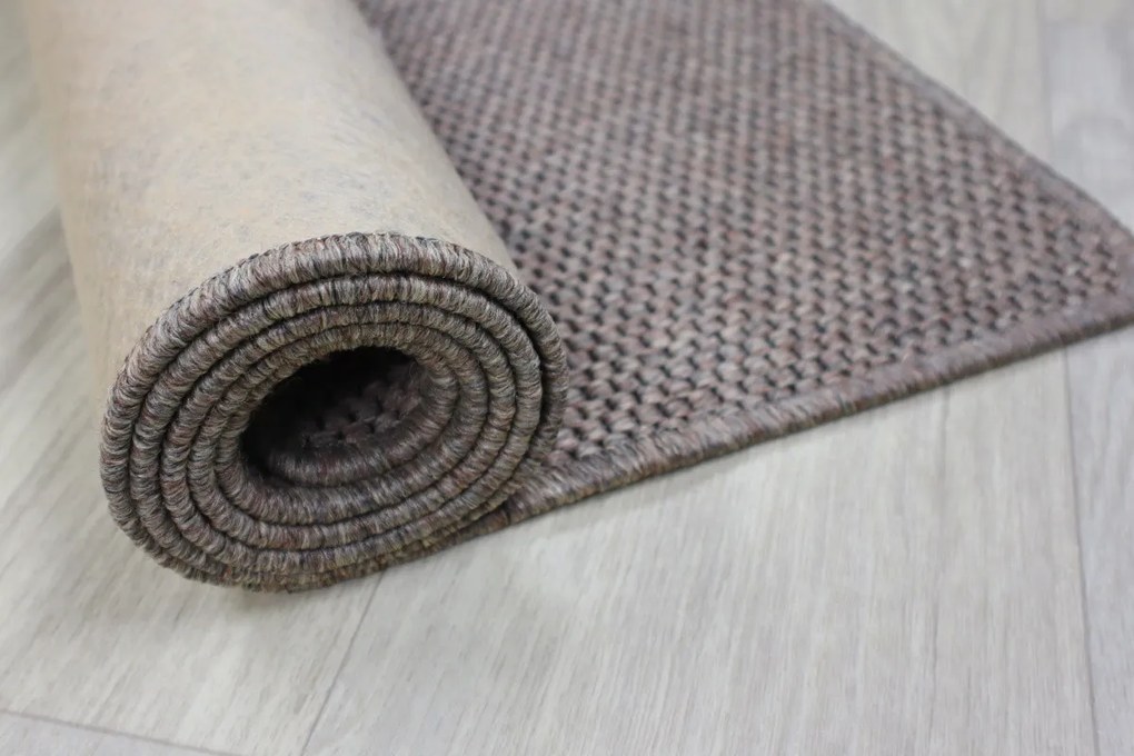 Vopi, Koberec behúň na mieru Nature hnedý, šíre 100 cm, hnedá, chodba / predsieň