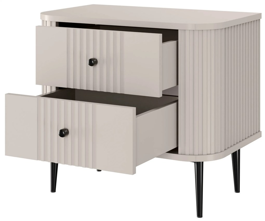 Súprava nočných stolíkov Vesper 56 cm - kašmír / čierne nohy