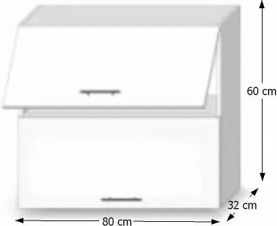Horná kuchynská skrinka Line White G80 U - biely vysoký lesk / dub sonoma