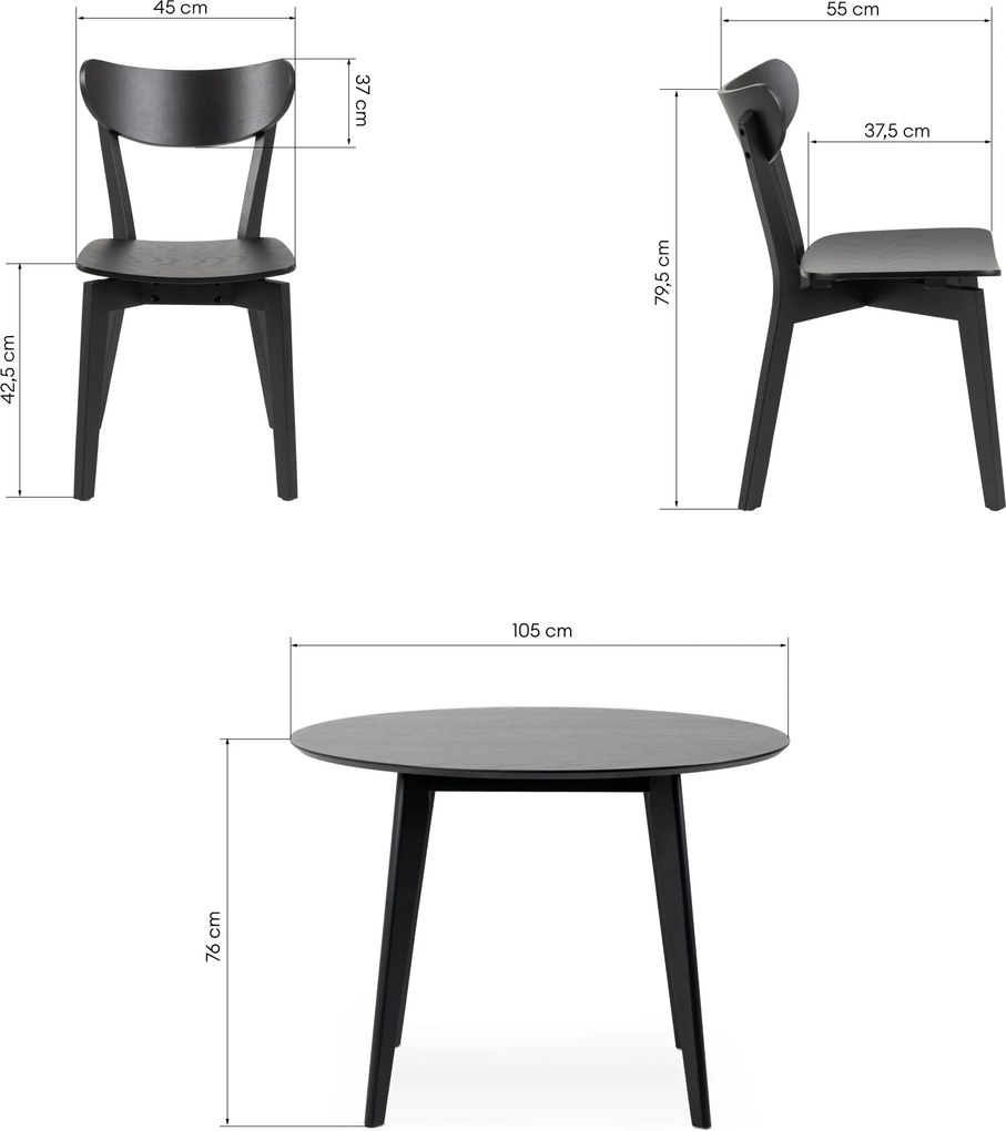 Jedálenský set Roxby čierny