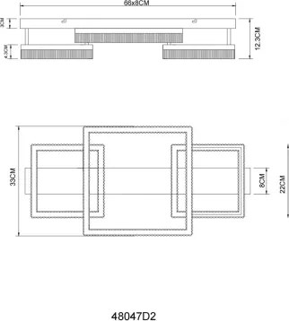 Globo 48047D2 - LED stropné svietidlo ZARA LED/40W/230V 3000K 33x66 cm