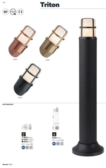 Redo 90246 - Vonkajšia lampa TRITON 1xE27/28W/230V IP54 čierna