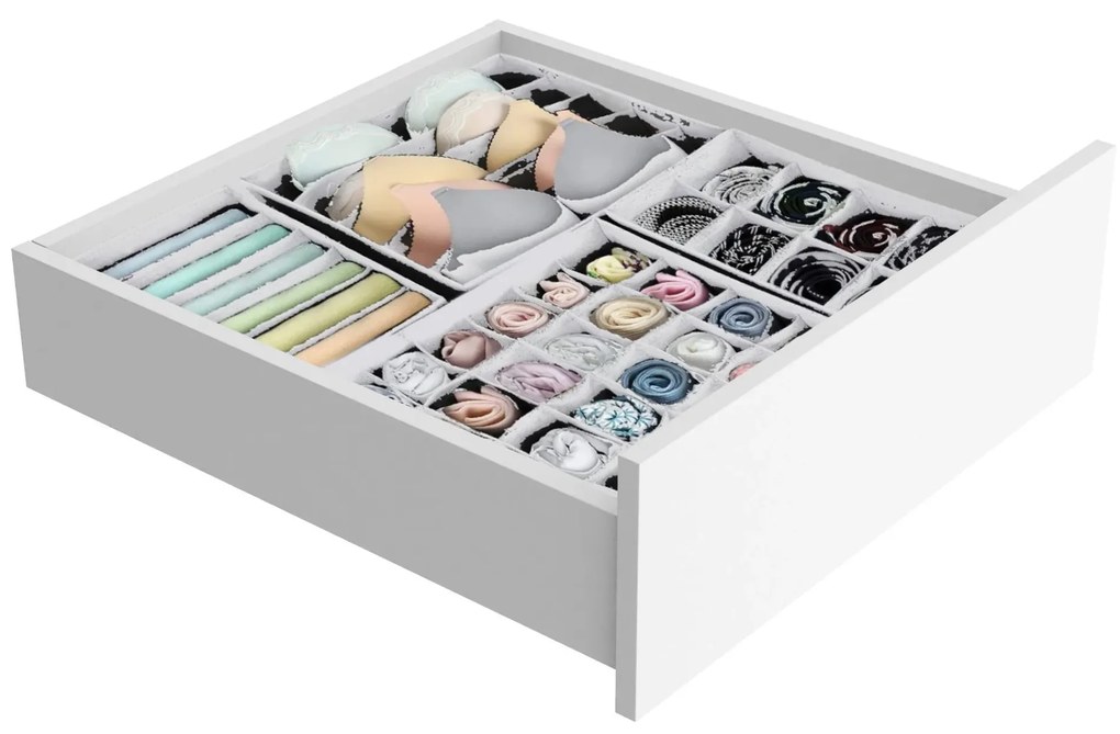 Šatníková skriňa 158 cm Belini biely mat / šedý matný s posuvnými dverami zrkadlom a zásuvkami  MBP SZP7/0/W/SR/0/KLAL