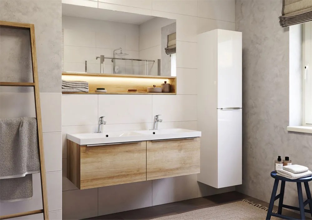 Mereo, Mereo Mailo, kúpeľňová skrinka vysoká 170 cm, chróm madlo, Multidecor, Čierna Supermat, MER-CN594LPCIPM