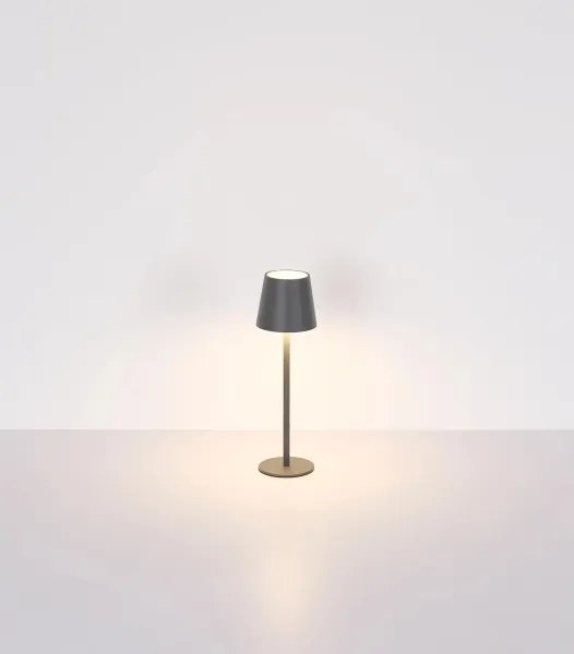 Globo 58488G-LED stmievateľná dotyková nabíjateľná vonkajšia stolná lampa VANNIE 3W/5V IP54 1800mAh sivá
