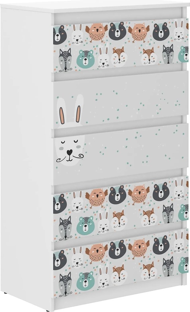 Wooden Toys Detská komoda R-5 ZVIERATKÁ