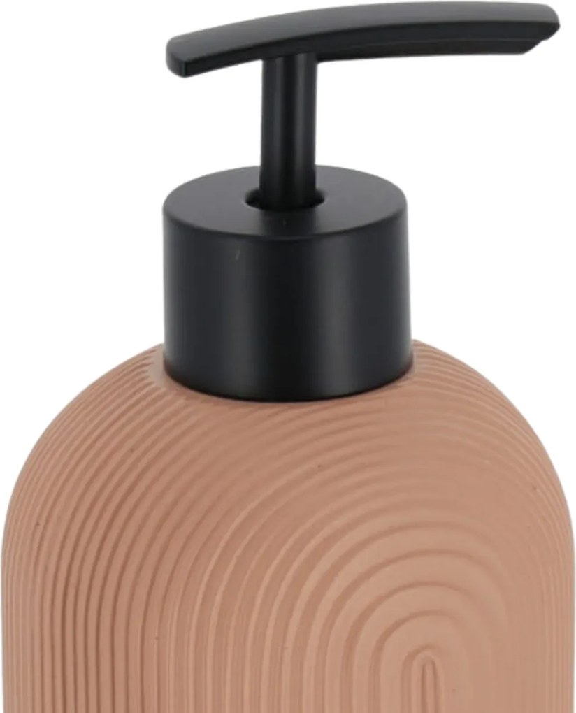 Sada kúpeľňových doplnkov Elya, púdrová/s čiernymi prvkami