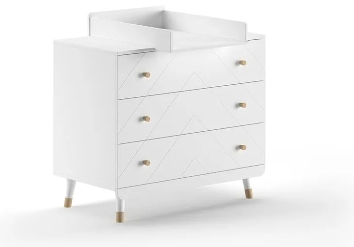 Biela detská komoda s prebaľovacím pultom 100x100x74 cm Billy – Vipack