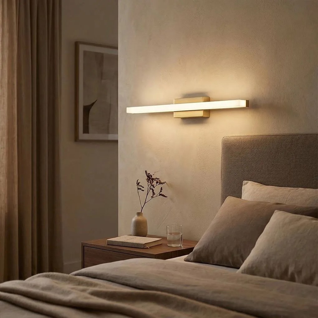 Toolight Toolight, LED nástenné svietidlo 60 cm, 9W, 500lm, 4000K, APP1852-1W, zlatá matná, OSW-66006
