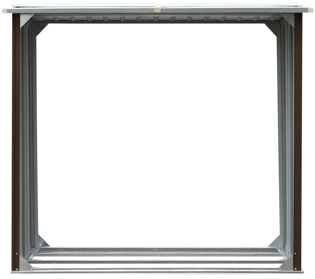 Kôlňa na drevo hnedá 172x91x154 cm pozinkovaná oceľ