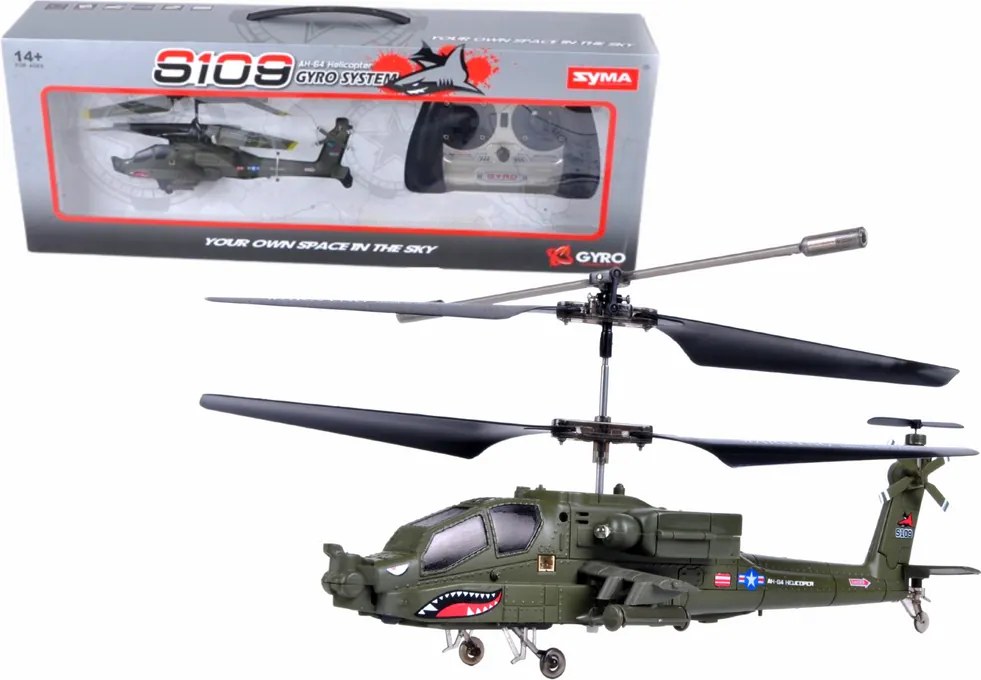 LEAN Toys Diaľkovo ovládaná helikoptéra S109G SYMA RC Green