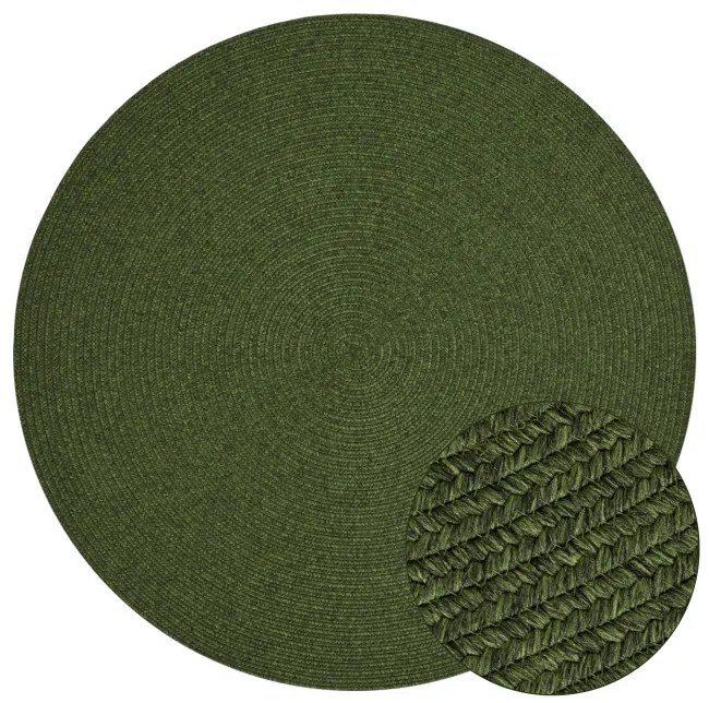 Koberec Hanse Home Braided Trenzado zelený kruh