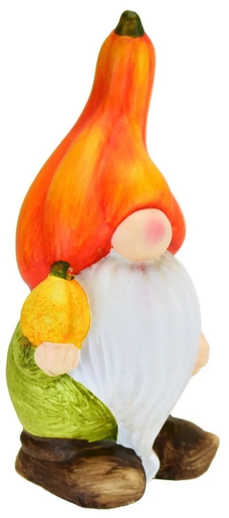 Keramický Škriatok s tekvičkou, 7,5 x 17 x 7,5 cm