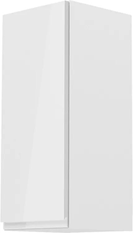 Horná skrinka, biela/biely extra vysoký lesk, ľavá, AURORA G30