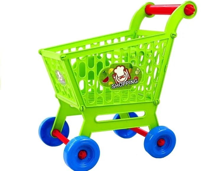 LEAN TOYS Nákupný vozík s potravinovými výrobkami