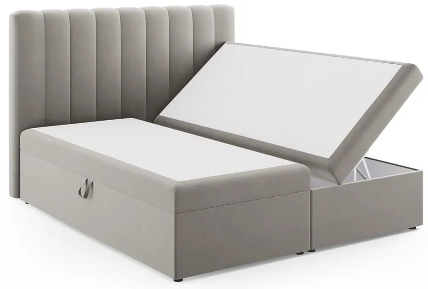 Sivá boxspring posteľ s úložným priestorom 180x200 cm Gina – Milo Casa