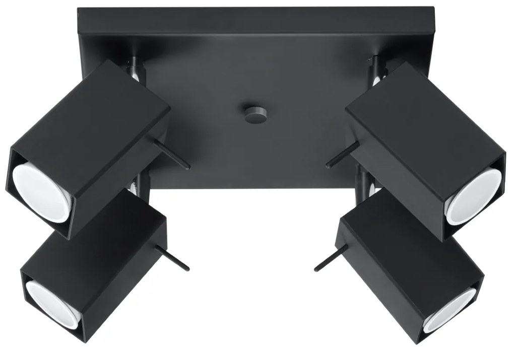 Stropné svietidlo Merida, 4x čierne kovové tienidlo, (možnosť polohovania)