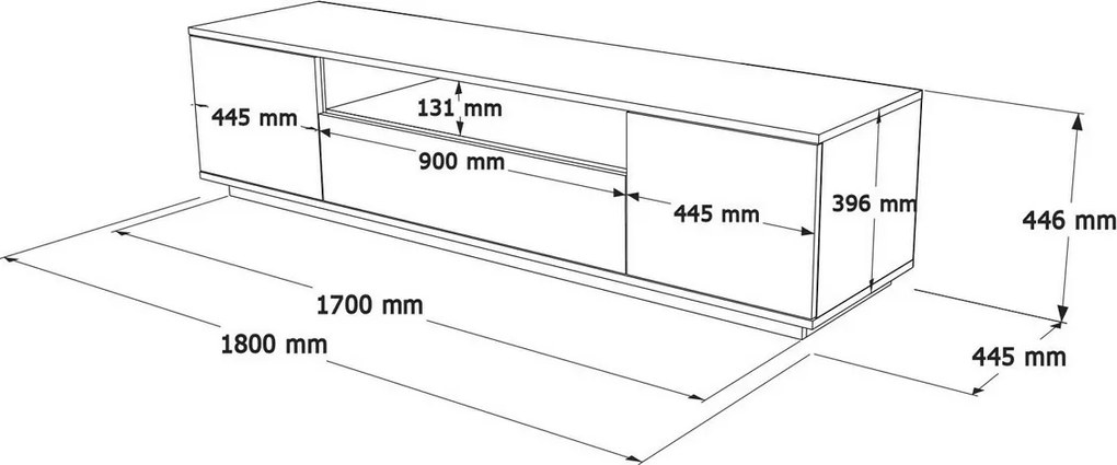 Fran Atlantic Pine a Anthracite TV stolík