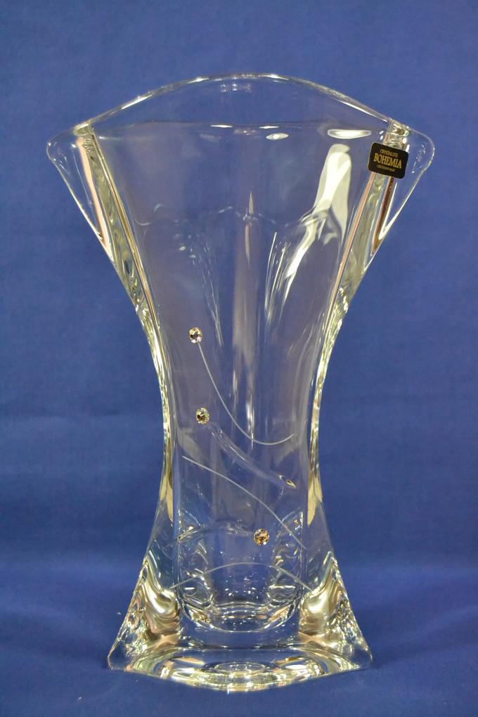 Kryštáľová váza so swarovski kryštáľmi (v. 24 cm)