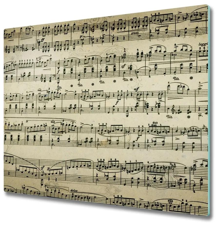 Sklenená doska na krájanie Sheet music 60x52 cm