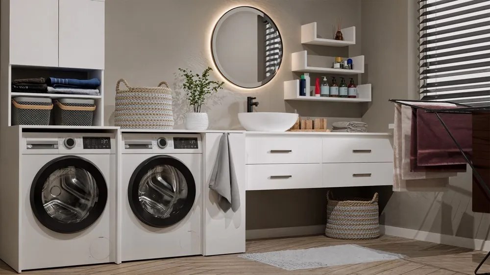 Koupelnová skříňka na pračku Pola 95 cm bílá