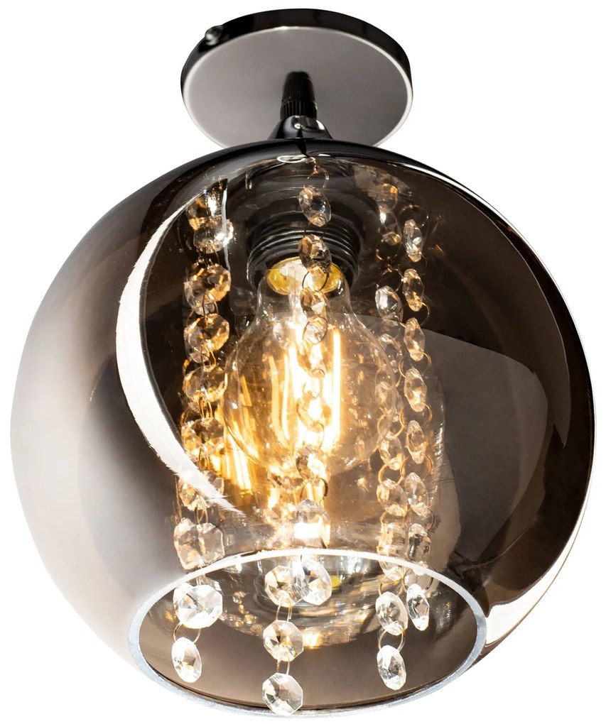 Toolight - Závesné zrkadlové svietidlo s krištáľmi 1xE27 60W APP599-1C, chrómová, OSW-09671