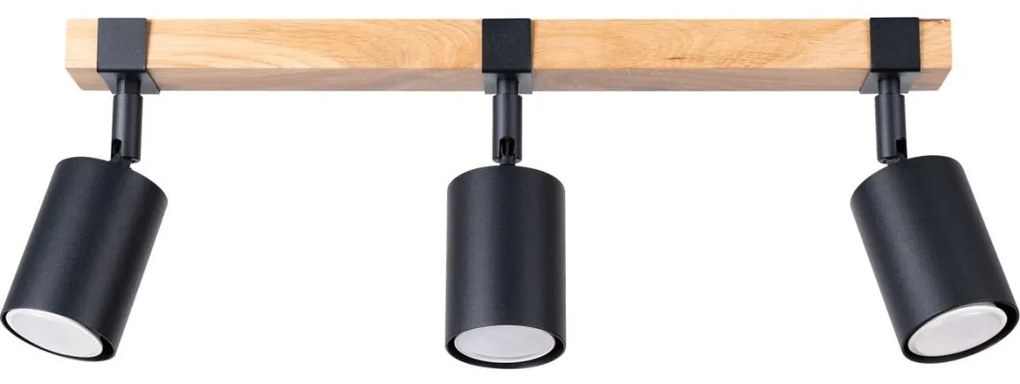 Sollux SL.1345 - Bodové svietidlo FAGER 3xGU10/10W/230V čierna