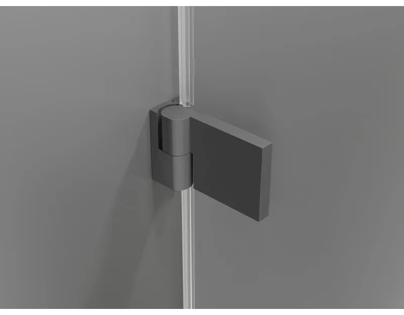 Mexen Lunar-B, výklopný sprchový kút ľavý 85 x 70 cm, 8mm číre sklo, grafitový profil, 832-085-070-95-00-L