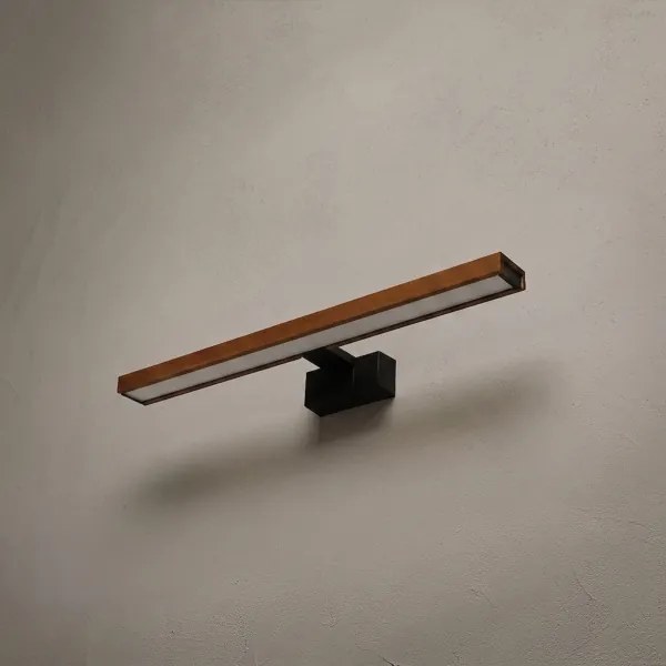 BRILAGI-LED Kúpeľňové osvetlenie zrkadla 3v1 WOODY MIRROR LED/12W/230V 60 cm IP44 čierna/dub