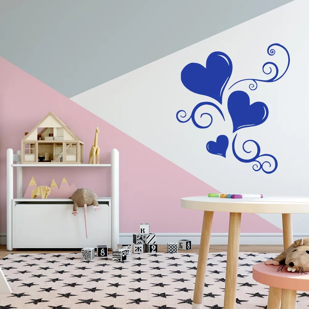 GLIX Ornament so srdiečkami - samolepka na stenu Biela 50 x 60 cm