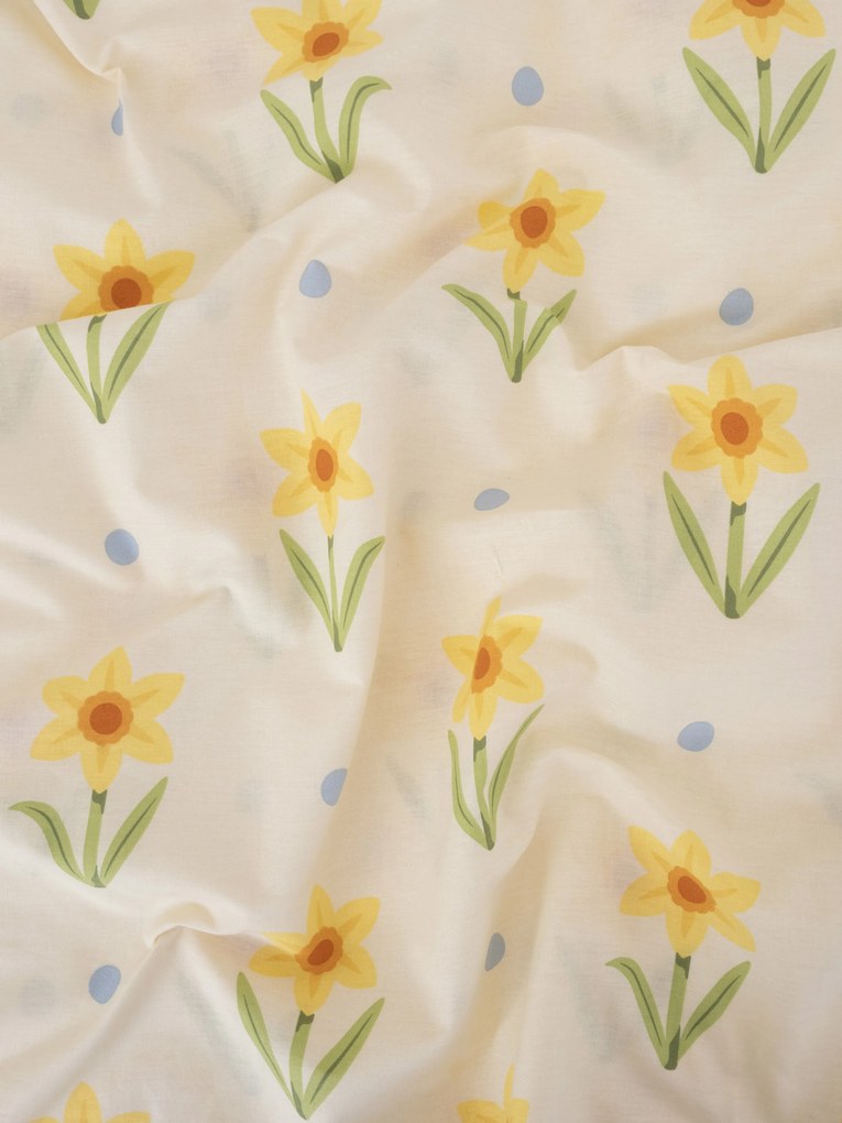 Bavlnená obliečka na vankúš Renforcé 40 × 40 cm - Narcis bieložlté