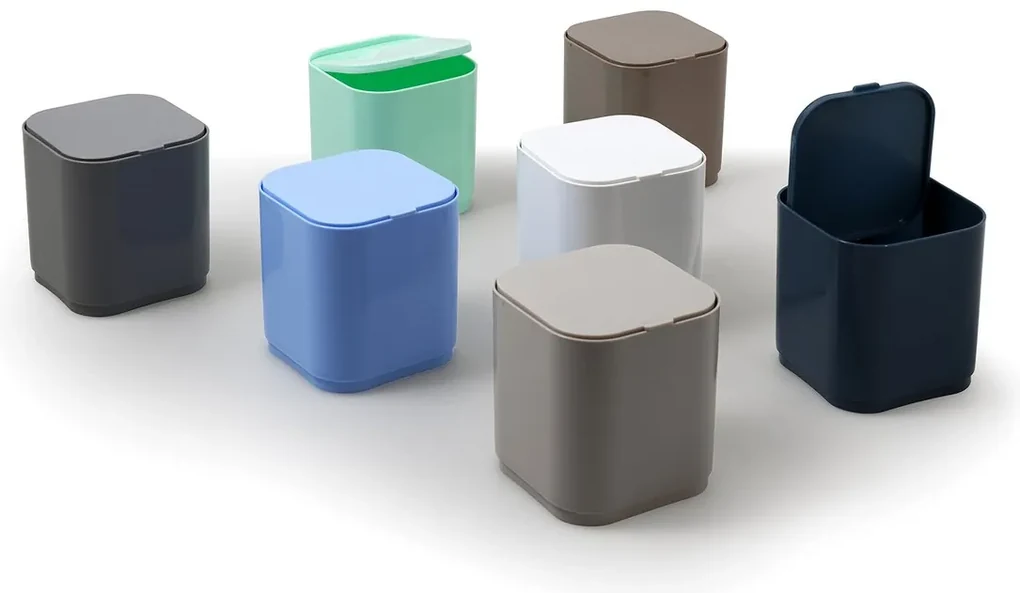 Gedy Sapho, SEVENTY stolný odpadkový kôš výklopný, plast ABS, biely