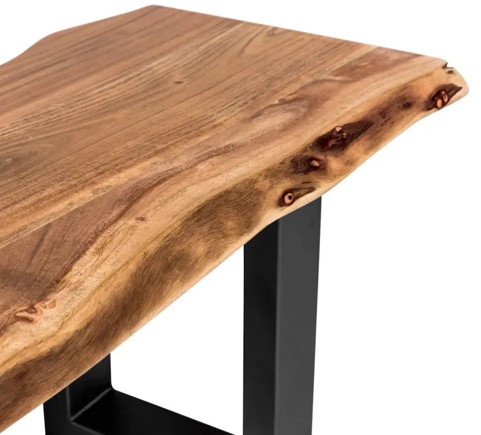 furniture-nabytek.cz - Masivní lavice Bullwer z akáciového dřeva, lakovaná, černá – 160×40 cm