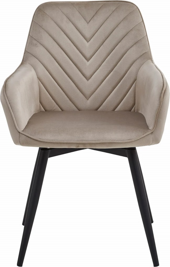 Otočné Kreslo NANA -béžový zamat / čierne nohy