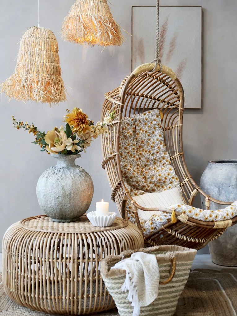 Prírodné závesné svetlo s lykovým tienidlom Raffia - Ø 28*32cm/ E27/ 40W