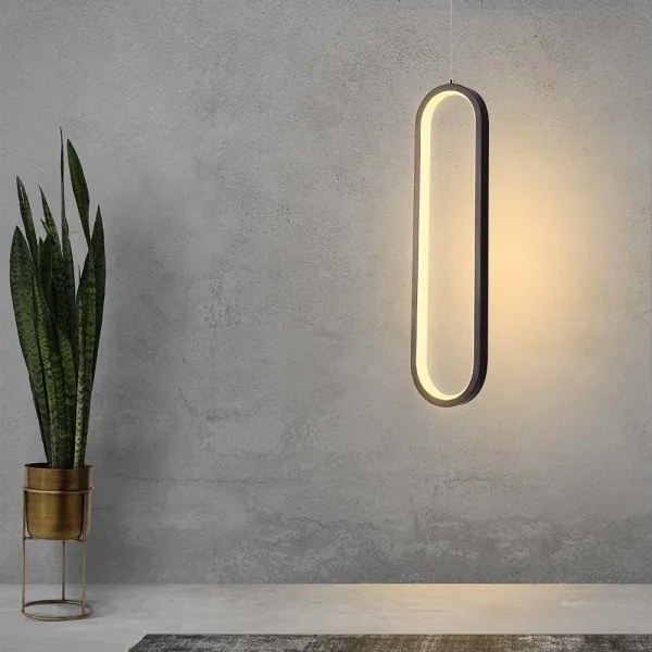 LED Luster na lanku LED/13W/230V 4000K čierna