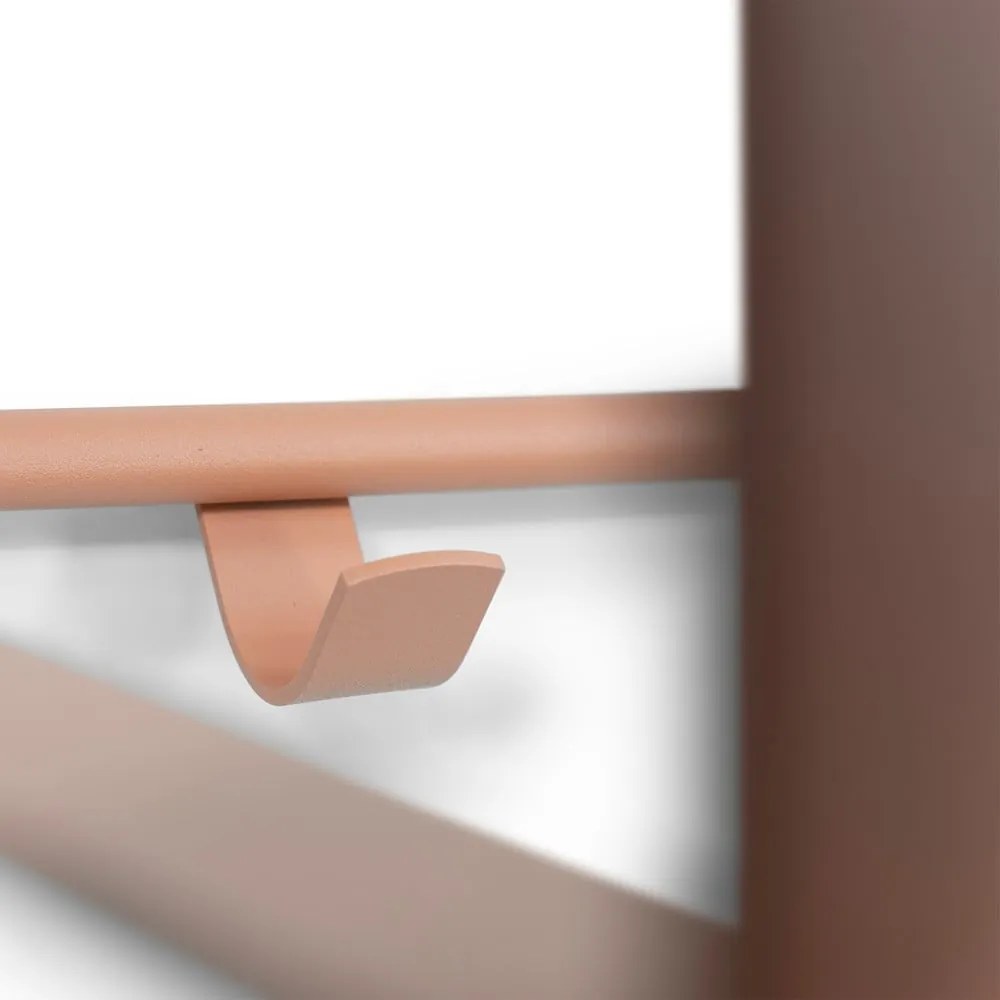 Kovový nástenný vešiak v lososovej farbe s poličkou 100 cm Rex – Spinder Design