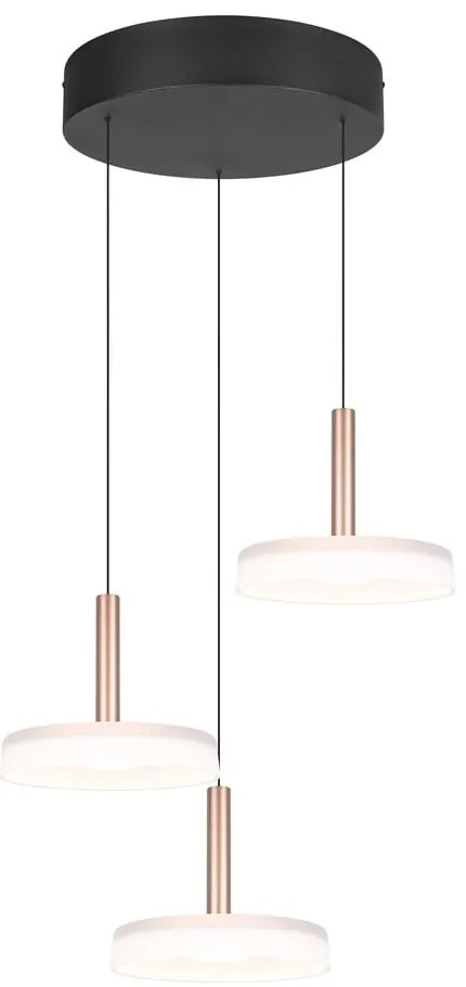 LED stmievateľné závesné svietidlo v čierno-bielo-zlatej farbe so skleneným tienidlom ø 35 cm Celeste – Trio