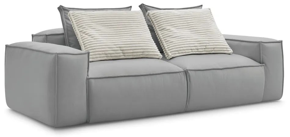 Svetlosivá pohovka z imitácie kože 260 cm Boheme – Bobochic Paris