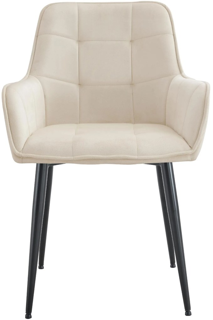 Jedálenská stolička Ferndale - zamat - krémová