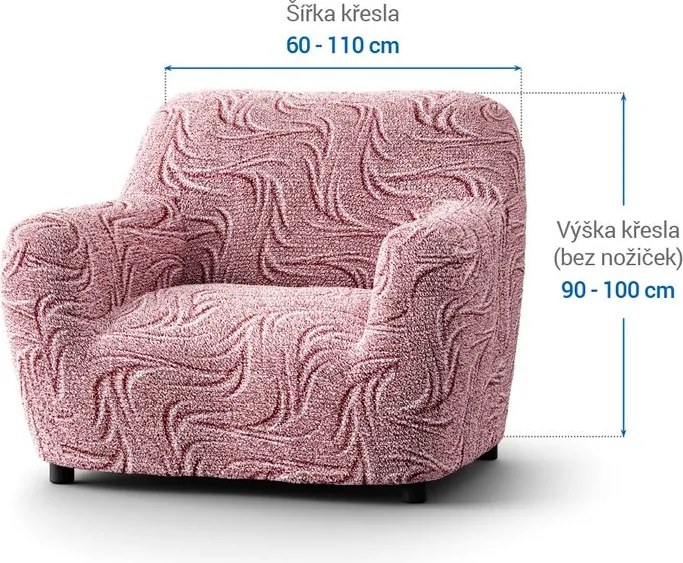 Bielastické poťahy BRILLANTE bordó kreslo (š. 60 - 110 cm)