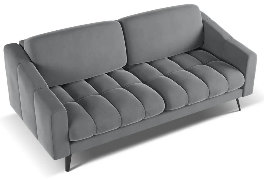 Sivá zamatová pohovka 202 cm Nalu – Makamii