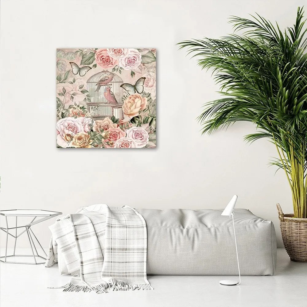 Gario Obraz na plátne Dvaja vtáci v klietke - Andrea Haase Rozmery: 60 x 60 cm