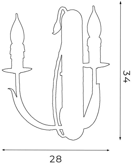 Nástenné svietidlo LOARA 2xE14/60W/230V