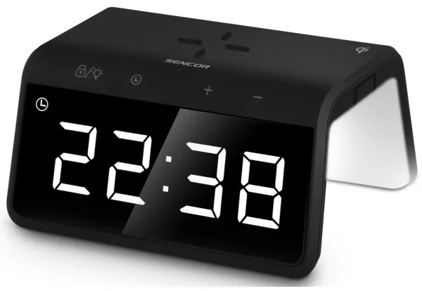 Sencor - LED RGB Budík s bezdrôtovým nabíjaním 10W/1xCR2032