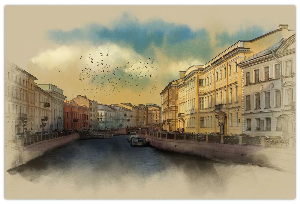 Obraz - Moyka rieka, Petrohrad, Rusko (90x60 cm)