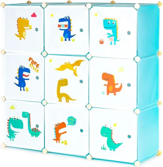 Detská modulárna policová skriňa s 9 policami