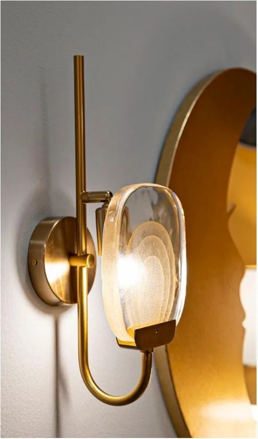 Sklenené nástenné svietidlo v zlatej farbe Softy – Mauro Ferretti